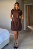 Ami Tulip Sleeve Mini Dress - Brown / 10 image