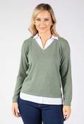 Leyla 2 in 1 Soft Touch Knit - Light Khaki / 18