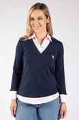 2 in 1 Shirt Top - Navy / 14 image