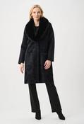 Open-front Fur Collar Coat - Black / M image