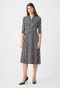 Knee-length Wrap Dress - Brown Mix / 14