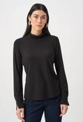 Jersey Fitted Mock-Neck Top - Black / 10 image