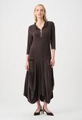 Casual A-line Dress With Pockets - Brown / 10 image