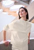 Scuba Jersey Funnel-neck Top - Beige / XL image