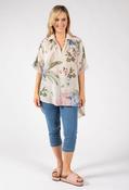 Floral Linen Look Blouse - Beige / F/S image