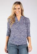Tara Abstract Print Top - Blue Mix / 14 image