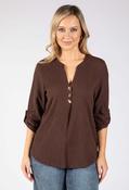 Tilka Crinkle Touch Blouse - Chocolate / 14