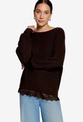 Lace Detail Knit Jumper - Chocolate Plum / 42 image
