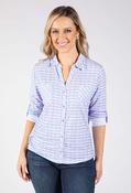 Mado Check Print Blouse - Blue Mix / 16 image