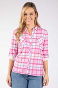 Mado Check Print Blouse - Pink Mix / 18 image