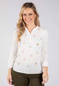 Pino Leaf Embroidered Blouse - Off White / 14 image