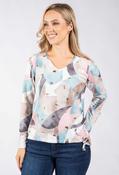 Lena Geometric Print Knit Top - Pink Mix / 18 image