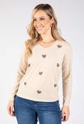 Amari Love Heart Knit Top - Beige Mix / 18 image