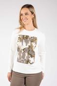Tila Gold Foil Detail Top - Off White / 16