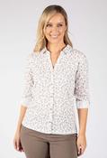 Leaf Print Blouse - Taupe Mix / 10 image