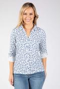 Leaf Print Blouse - Blue Mix / 10 image