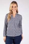 Zuri Mini Leopard Print Blouse - Blue/Grey / 18