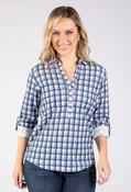 Dots Gingham Print Blouse - Blue Mix / 18 image