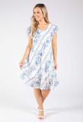 Floral Linen Look Dress - Blue Mix / F/S image