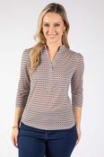 Tara Geometric Print Top - Taupe Mix / 14 image