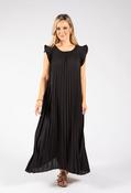 Plisse Pleated Pop Over Dress - Black / F/S image