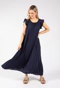 Plisse Pleated Pop Over Dress - Navy / F/S image