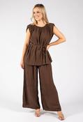 Crinkle Co-Ord - Brown / F/S image