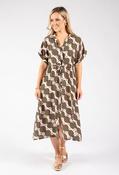 Geometric Print Shirt Dress - Khaki / F/S image