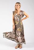 Abstract Print Summer Dress - Khaki / F/S image