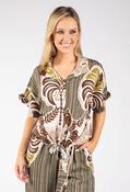 Abstract Print Blouse - Khaki / F/S