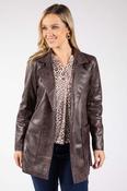 Brooklyn Faux Leather Jacket - Espresso / 14