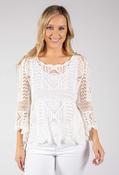 Crochet Knit Top - White / One