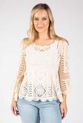 Crochet Knit Top - Beige / One image