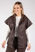 Short Sleeve Quilted Gilet - Chocolate / F/S