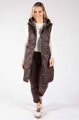 Longline Quilted Gilet - Chocolate / F/S image