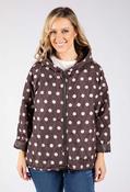 Polka Dot Quilted Coat - Chocolate / F/S image