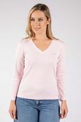 Long Sleeve V-Neck Top - Rose / 14