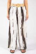 Striped Design Belted Trousers - Black Mix / F/S image