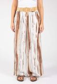 Striped Design Belted Trousers - Brown Mix / F/S image