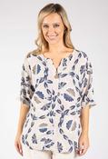 Floral Print Linen Look Blouse - Beige Mix / F/S image