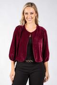 Paris Velvet Balloon Sleeve Jacket - Bordeaux / 10 image