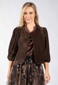 Paris Velvet Balloon Sleeve Jacket - Chocolate / 16 image