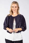 Paris Velvet Balloon Sleeve Jacket - Navy / 16 image