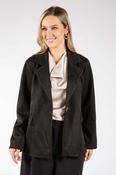 Faux Suede Blazer - Black / S/M