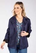 Faux Suede Blazer - Navy / S/M image