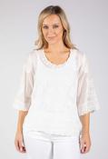 Paisley Embroidery Blouse - White / F/S image