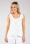 Embroidered Sleeveless Top - White / F/S image