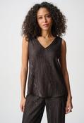 Textured V-Neck Top - Chocolate / 18 image