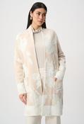Floral Jacquard Longline Cardigan - Cream / L