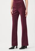 High-waisted Faux Suede Trousers - Burgundy / 12 image